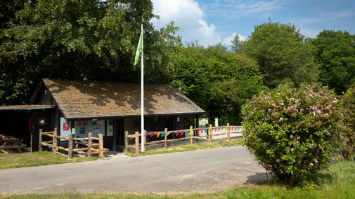 The reception building at Oldbury Campsite, Kent